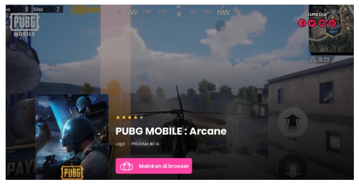 Main Game PUBG Mengunakan Browser