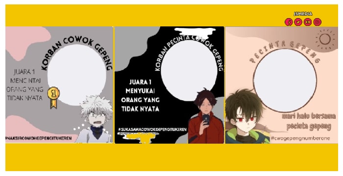 Twibbon Korban Cowok Gepeng Anime