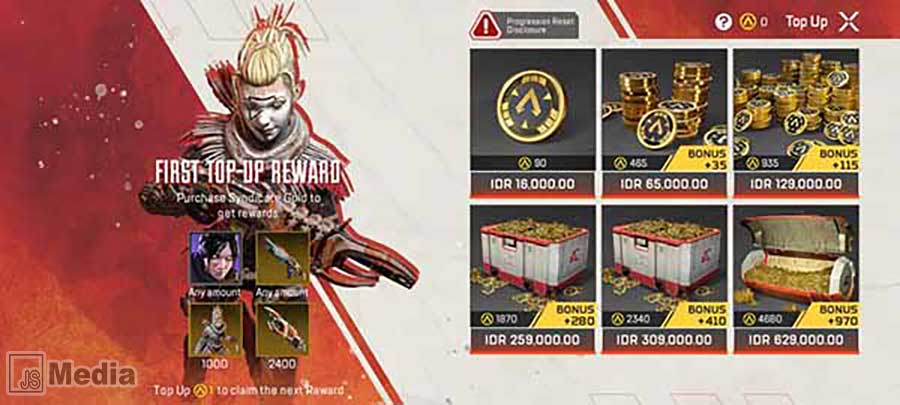 Cara Top Up apex legends Mobile