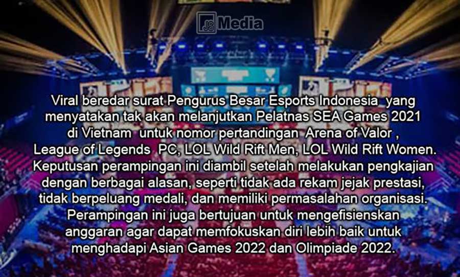 PBESI Batalkan 4 Cabor Esport Sea Games