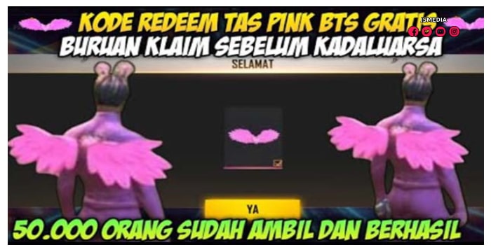 FFIMGFAWUWDP Kode Redeem FF Tas Sayap BTS