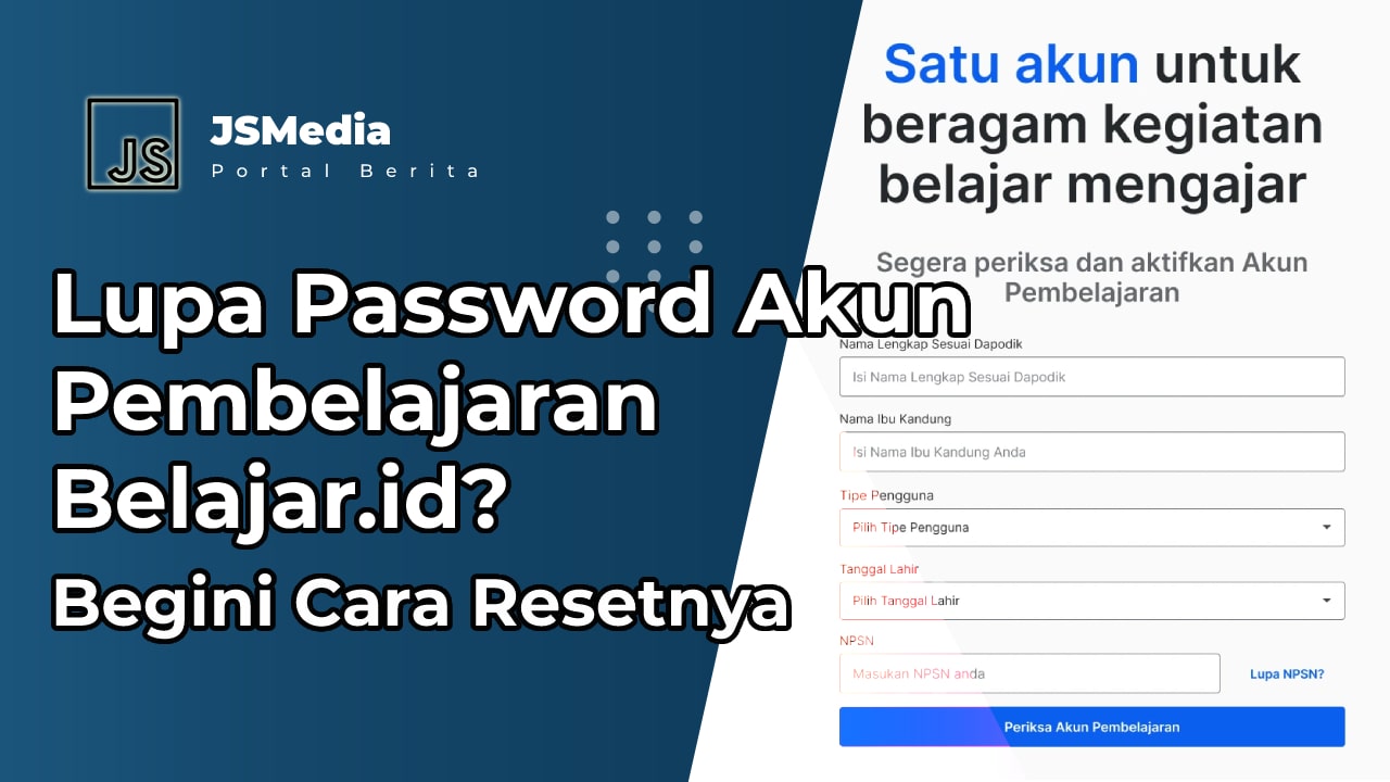 Lupa Password Akun Pembelajaran Belajar.id