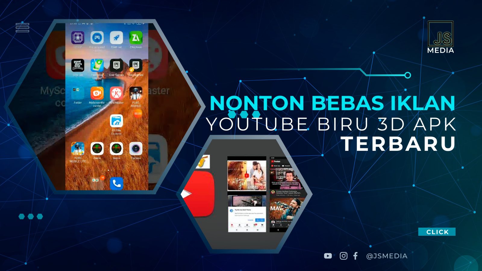 Nonton Bebas Iklan dengan YouTube Biru 3D APK