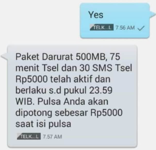 Pinjam pulsa lewat SMS