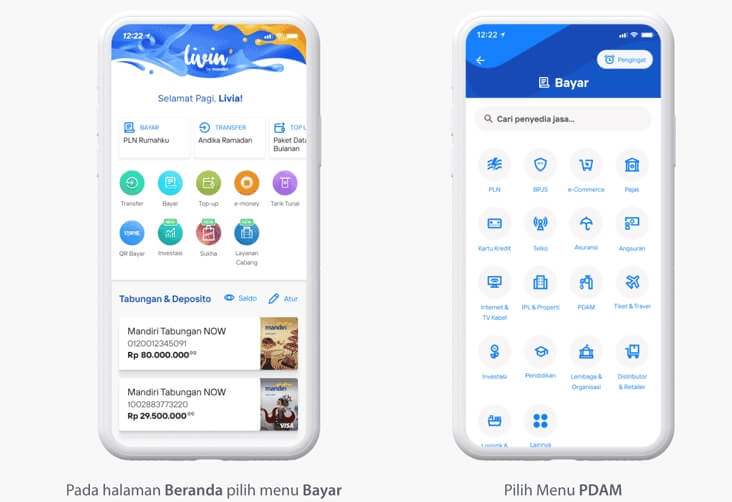 Bayar PDAM Lewat Livin Mandiri