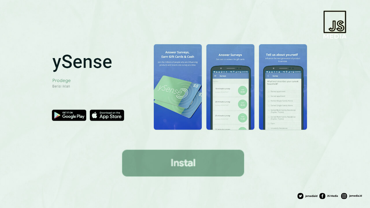 Download ySense Penghasil Uang dari Internet