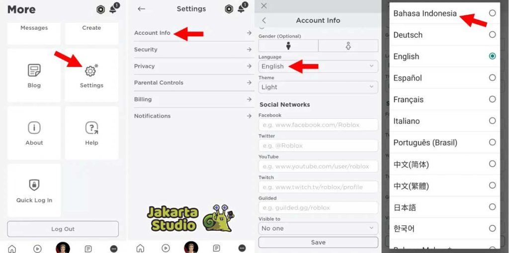Cara Mengganti bahasa Roblox Jadi Indonesia