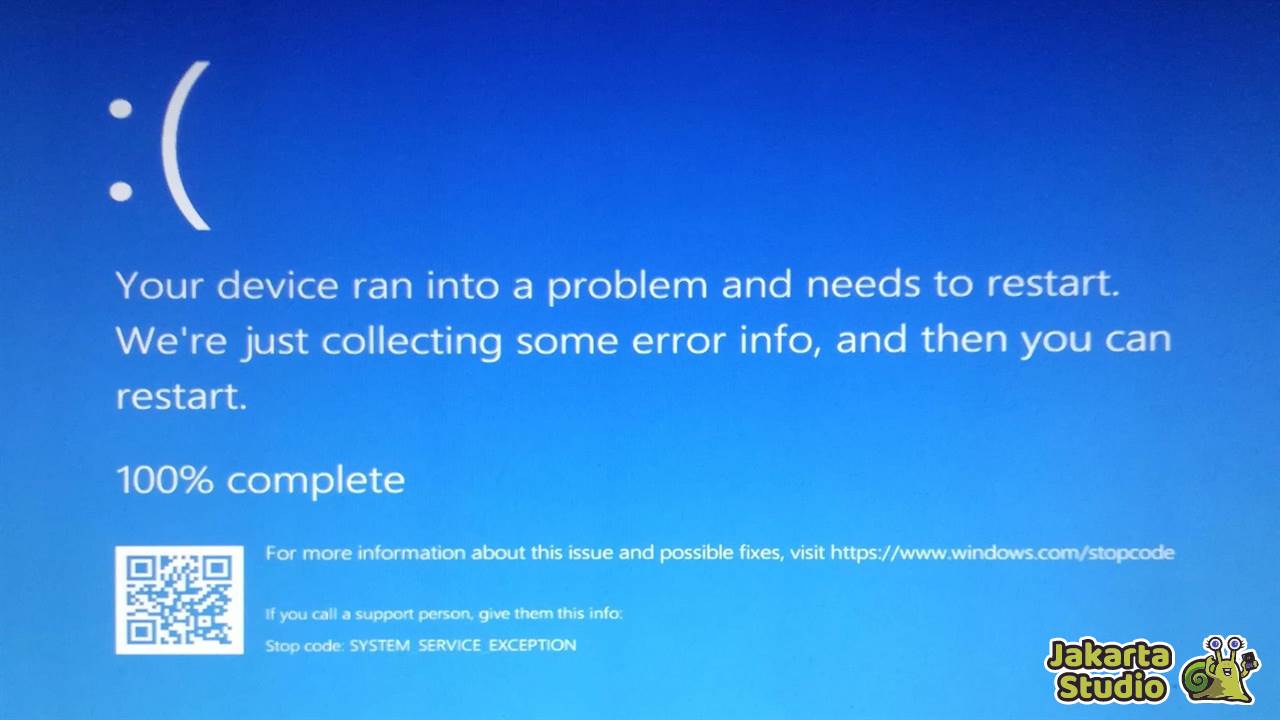 Solusi Blue Screen System Service Exception 