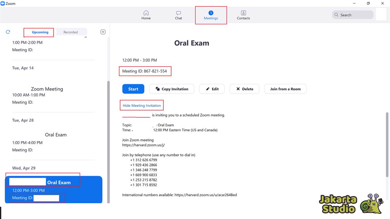 Cara Melihat ID Meeting, Passcode, Invite Link Zoom