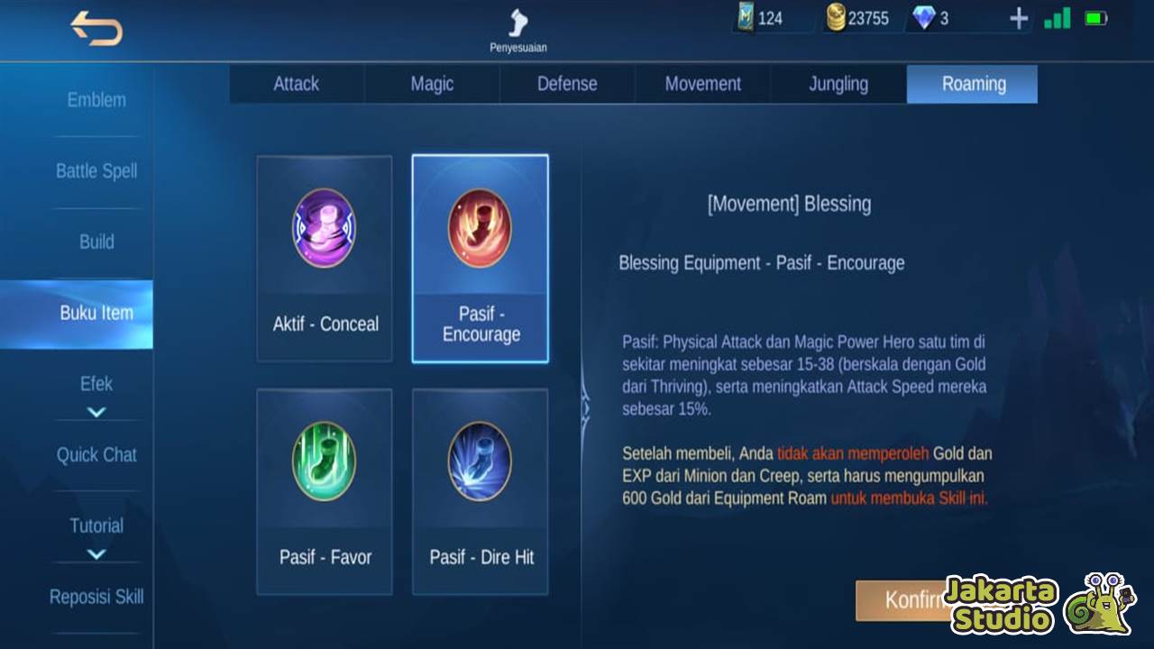 Item Roam Mobile Legends