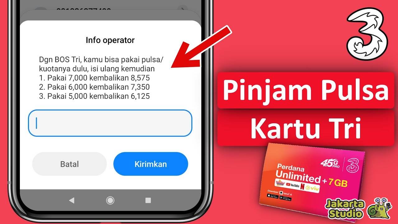 Cara Pinjam Pulsa Darurat Tri 