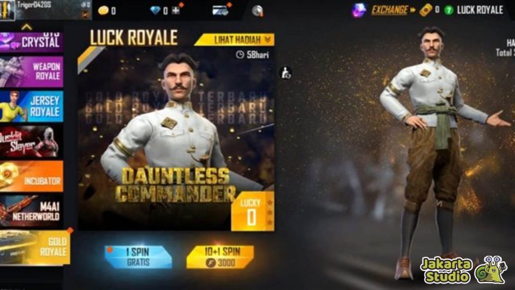 Skin Gold Royale Free Fire