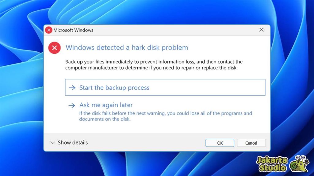 Solusi Windows Detected a Hard Disk Problem