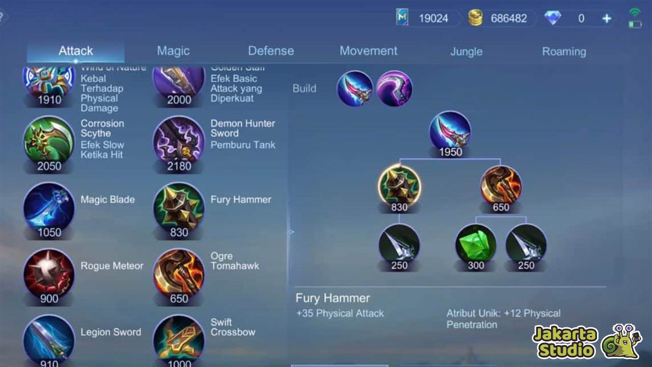 Fungsi Item Fury Hammer