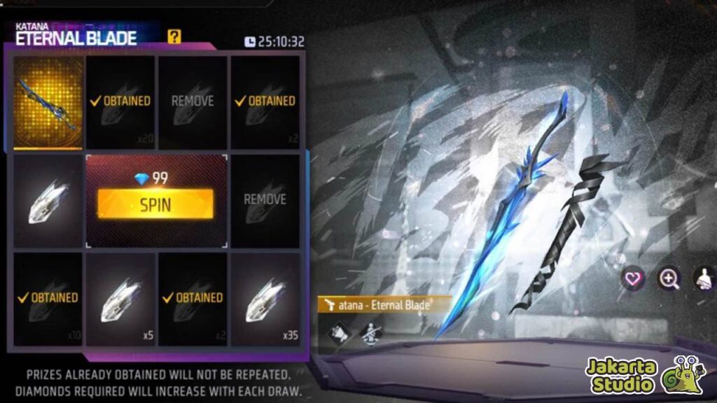 Skin Eternal Katana Free Fire