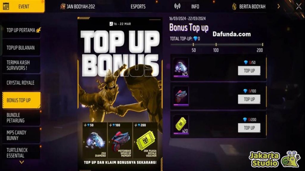 Bonus Top Up FF November 2024