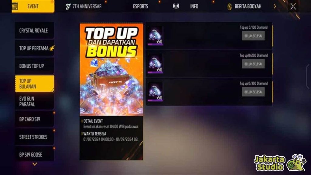 Bonus Top Up FF November 2024