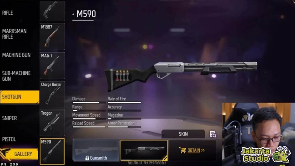 Senjata Shotgun M590 Free Fire