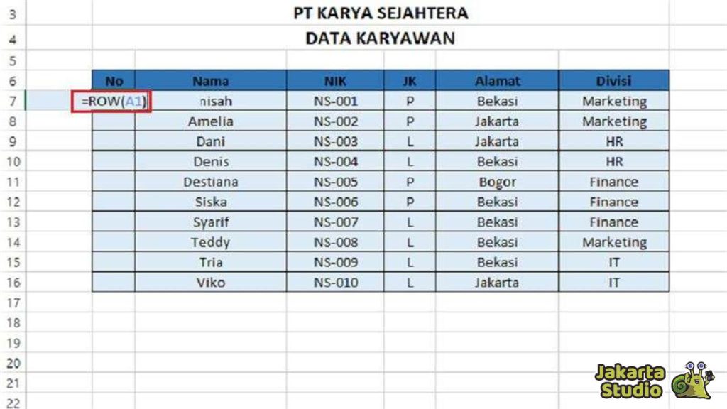 Cara Buat Nomor Otomatis di Excel