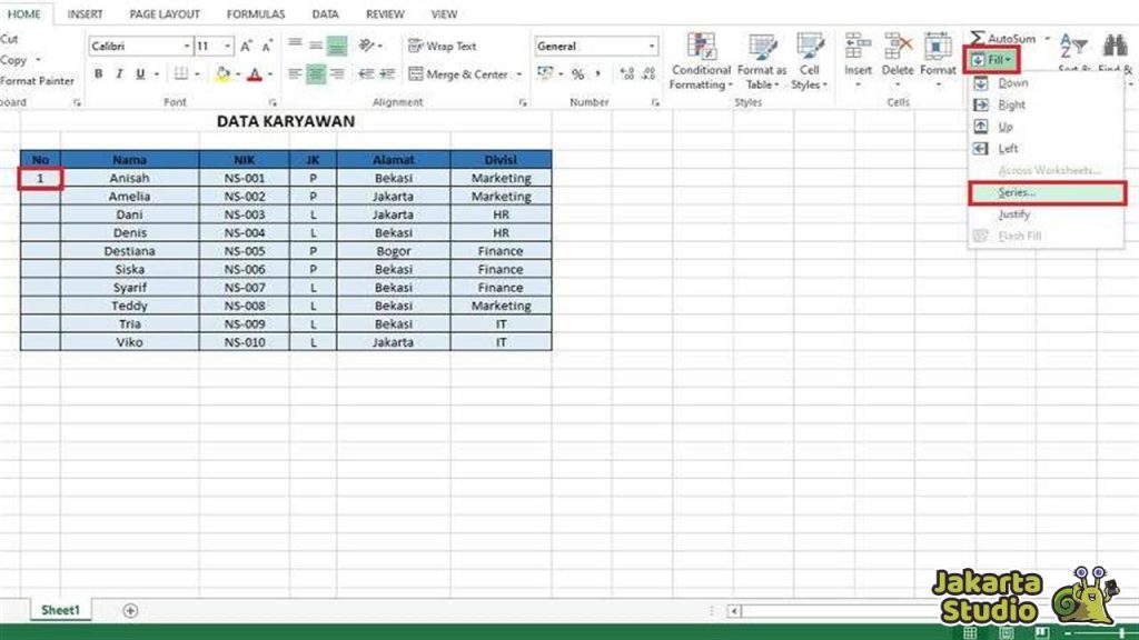 Cara Buat Nomor Otomatis di Excel