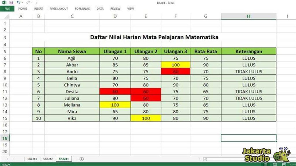 Cara Kelola Nilai Siswa di Excel