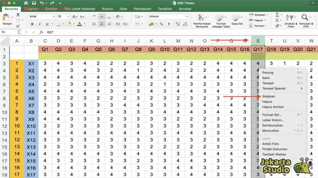 Cara Menambahkan Kolom Excel 