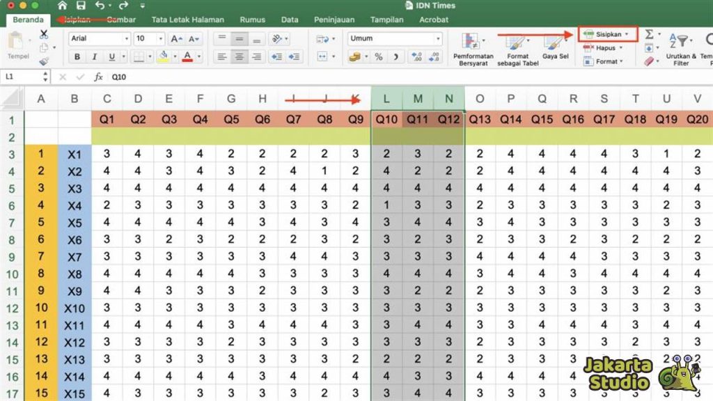 Cara Menambahkan Kolom Excel 