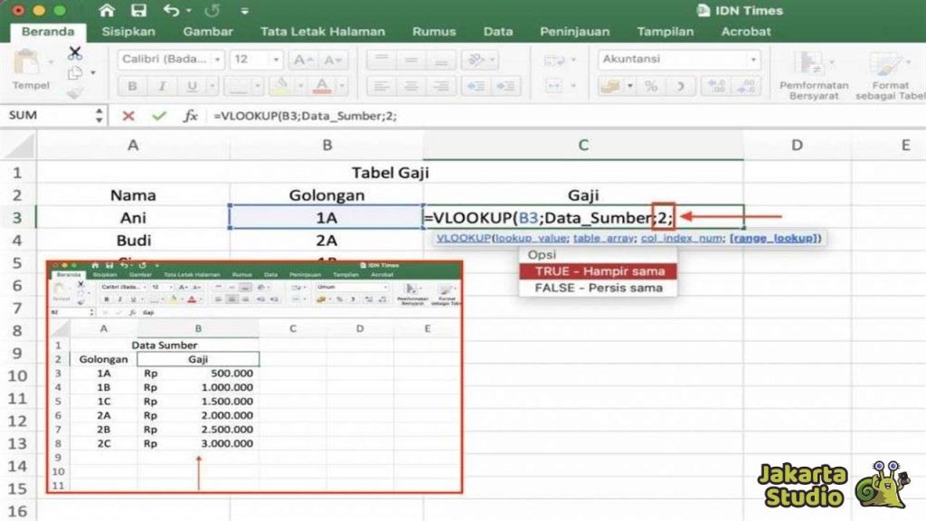 Tutorial Rumus VLOOKUP Beda Sheet