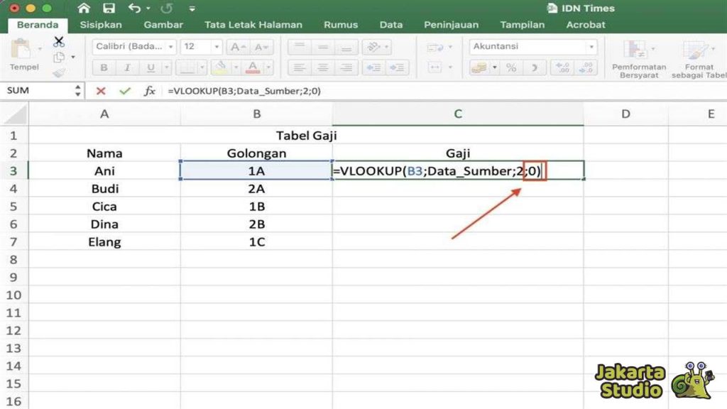 Tutorial Rumus VLOOKUP Beda Sheet