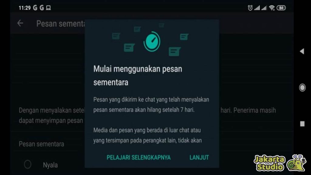 Pesan Sementara Whatsapp