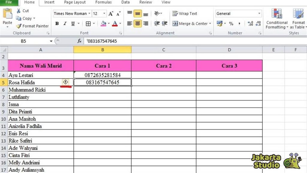 Cara Membuat Angka 0 Excel